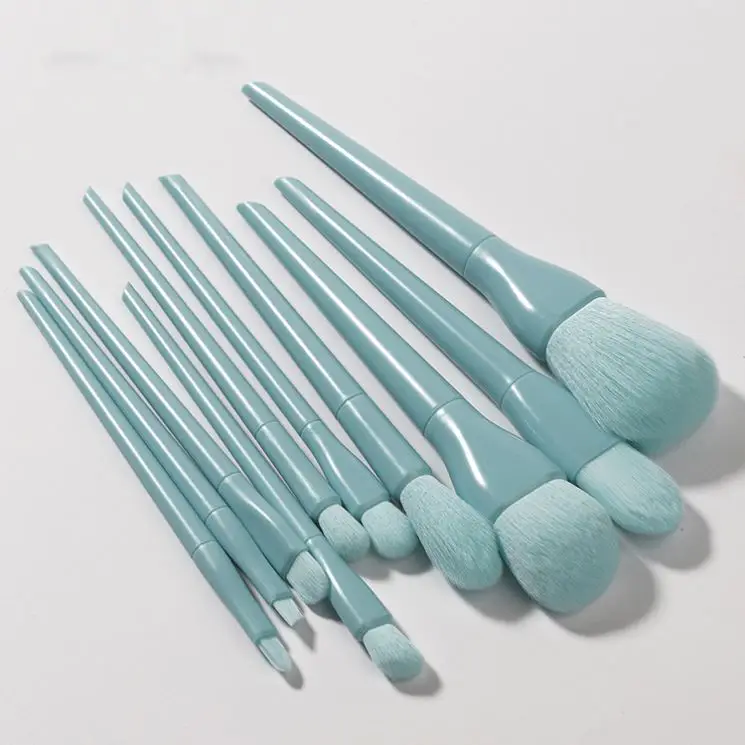 

Professional 10 Pcs Makeup Brush Set Cosmetic Brush Set, Blue