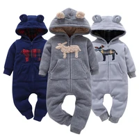 

Wholesale Custom Autumn Winter Printed Zipper Onesie Unisex Baby Boys Girls Fleece Romper Clothes