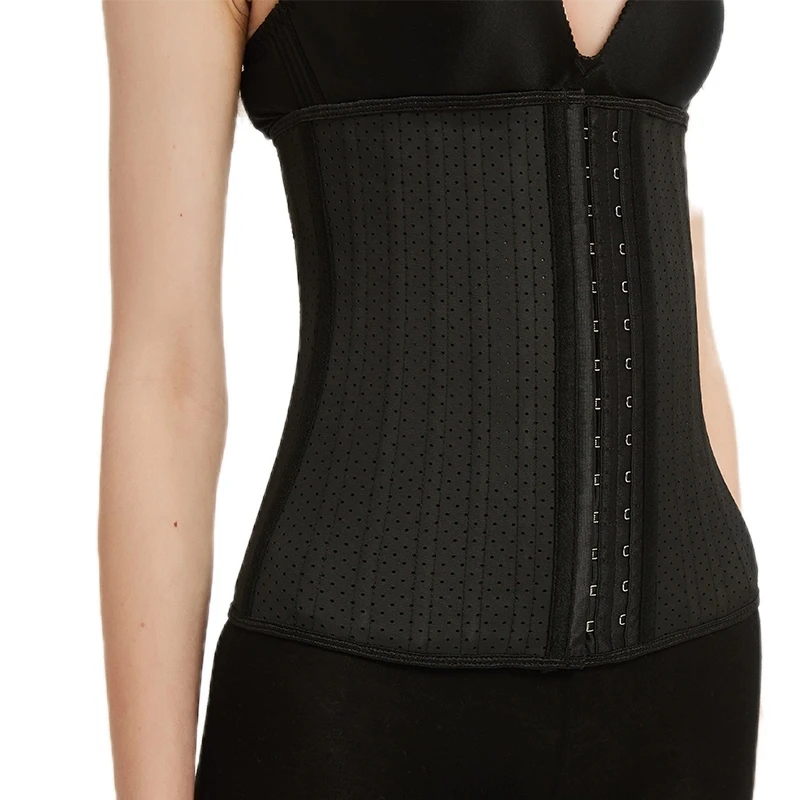 

Custom logo slimming waist trainer Fajas weight loss Latex Body Shaper shapewear, Black