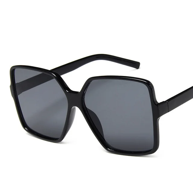 

Retro Oversized Square Women Black Big Frame Sun Glasses Sunglasses