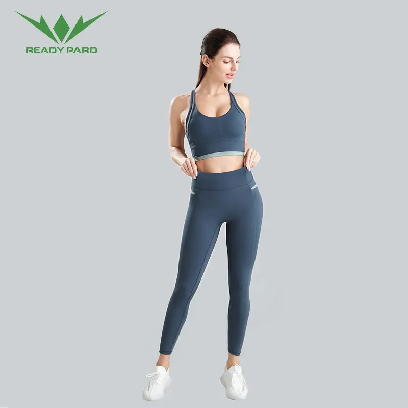 
Women 2 two pieces set gym yoga cloth sports tank top bra and high waist leggings workout suit 