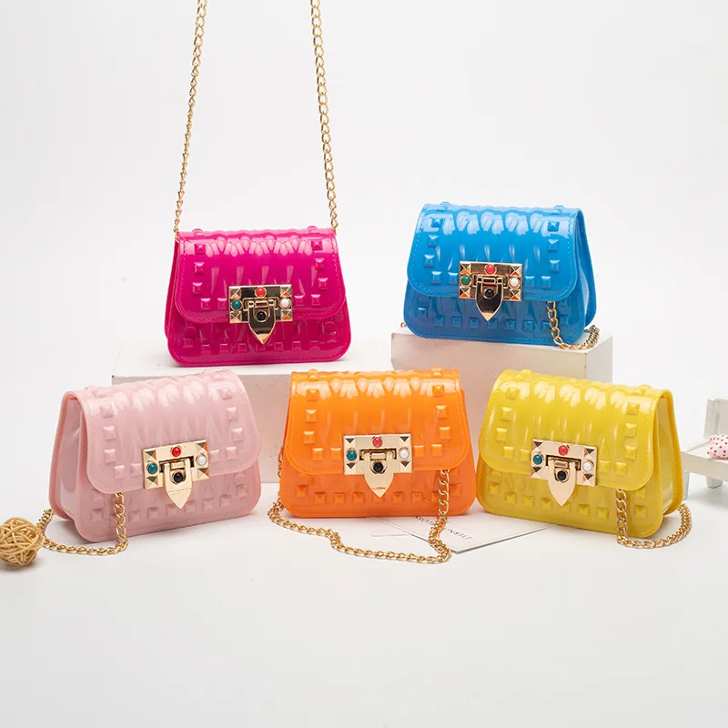 

2021 Spring Summer Jelly Purse For Girls kids Candy Mini Jelly Purse Small Handbag, Candy jelly colors