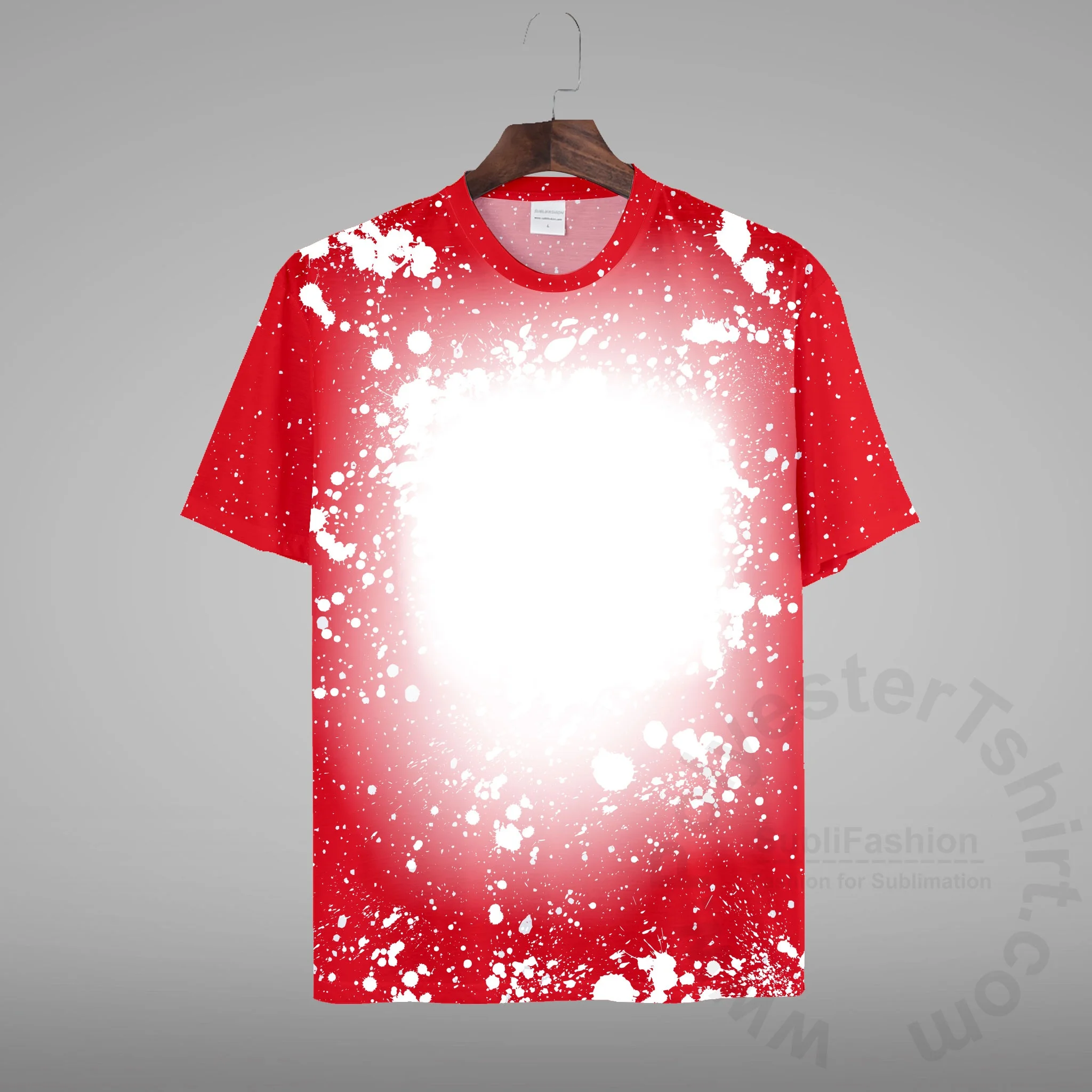 

Faux Bleach Design T-shirt 100% Polyester Short Sleeve T Shirt for Custom Print