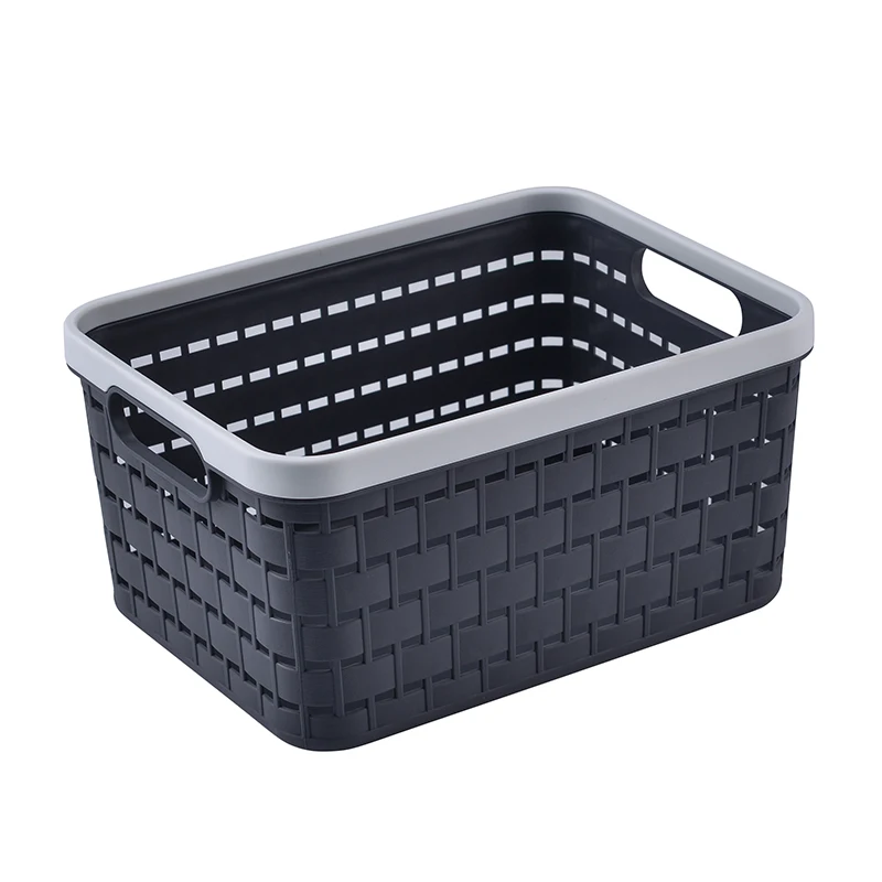 

well selling Portable Table top rattan storage basket plastic portable sundry basket