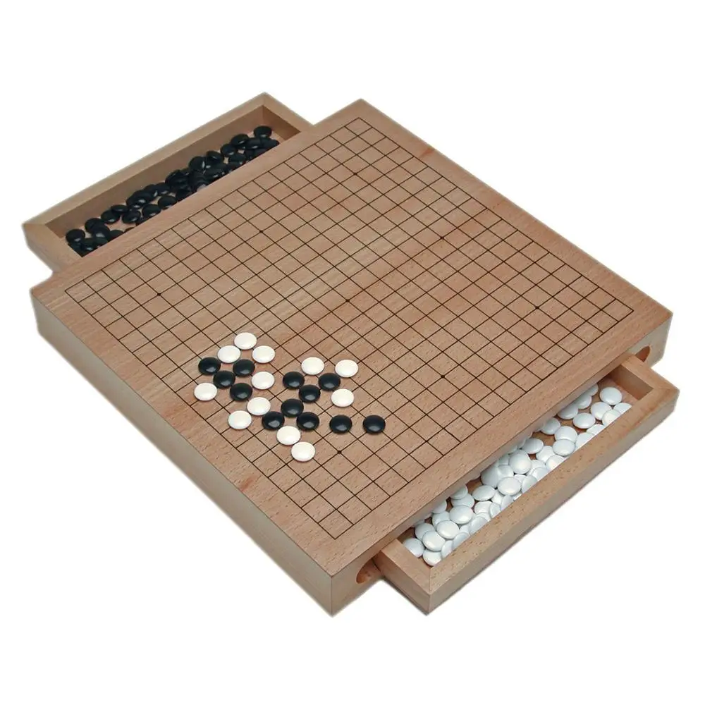 
High quality Wood chinese chess GO Set with Pull Out Drawers  12 in. 