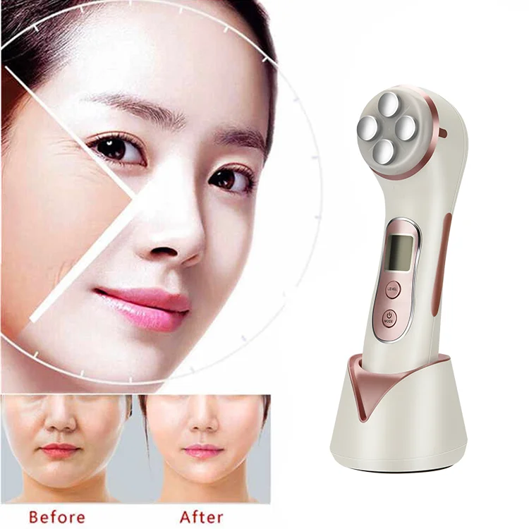 

home use Blue Red Light Therapy EMS LED Massager RF Multifunctional Beauty Device, Rose gold,customized color