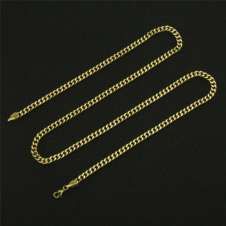 

European and American hip hop clothing pendant chain fashion trend heavy industry glossy Cuban chain necklace