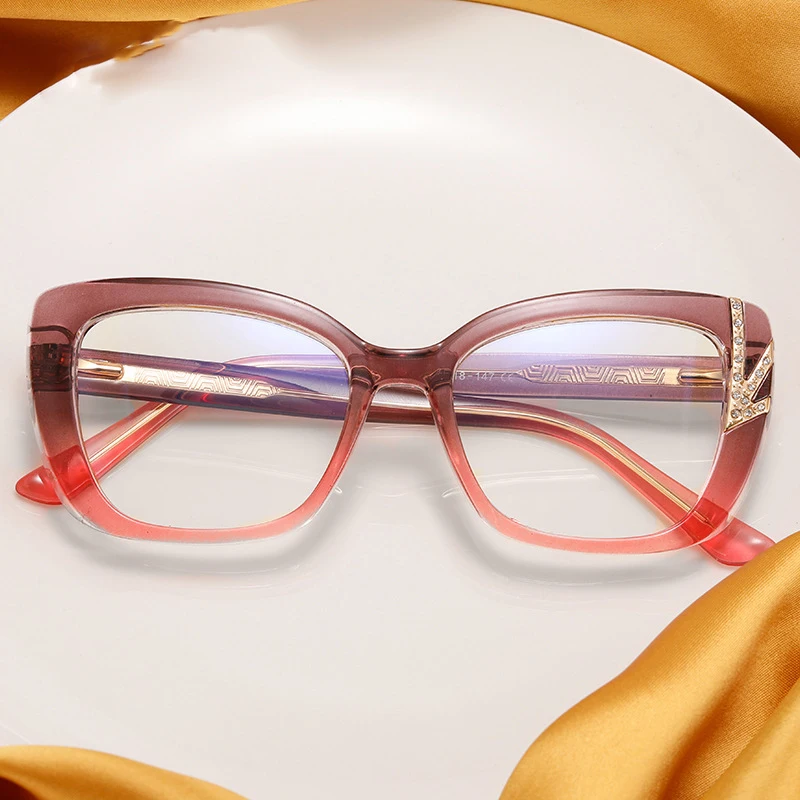 

82098 Cat Eye Classical Retro TR90 Optical frame Double square eyeglasses computer anti blue light glasses female