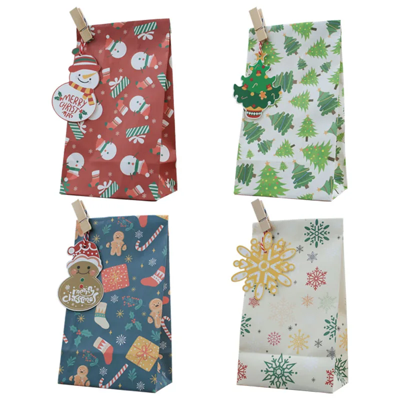 

Recyclable Goody gift bags Christmas Party Supplies paper favor bags Party Treat Bags