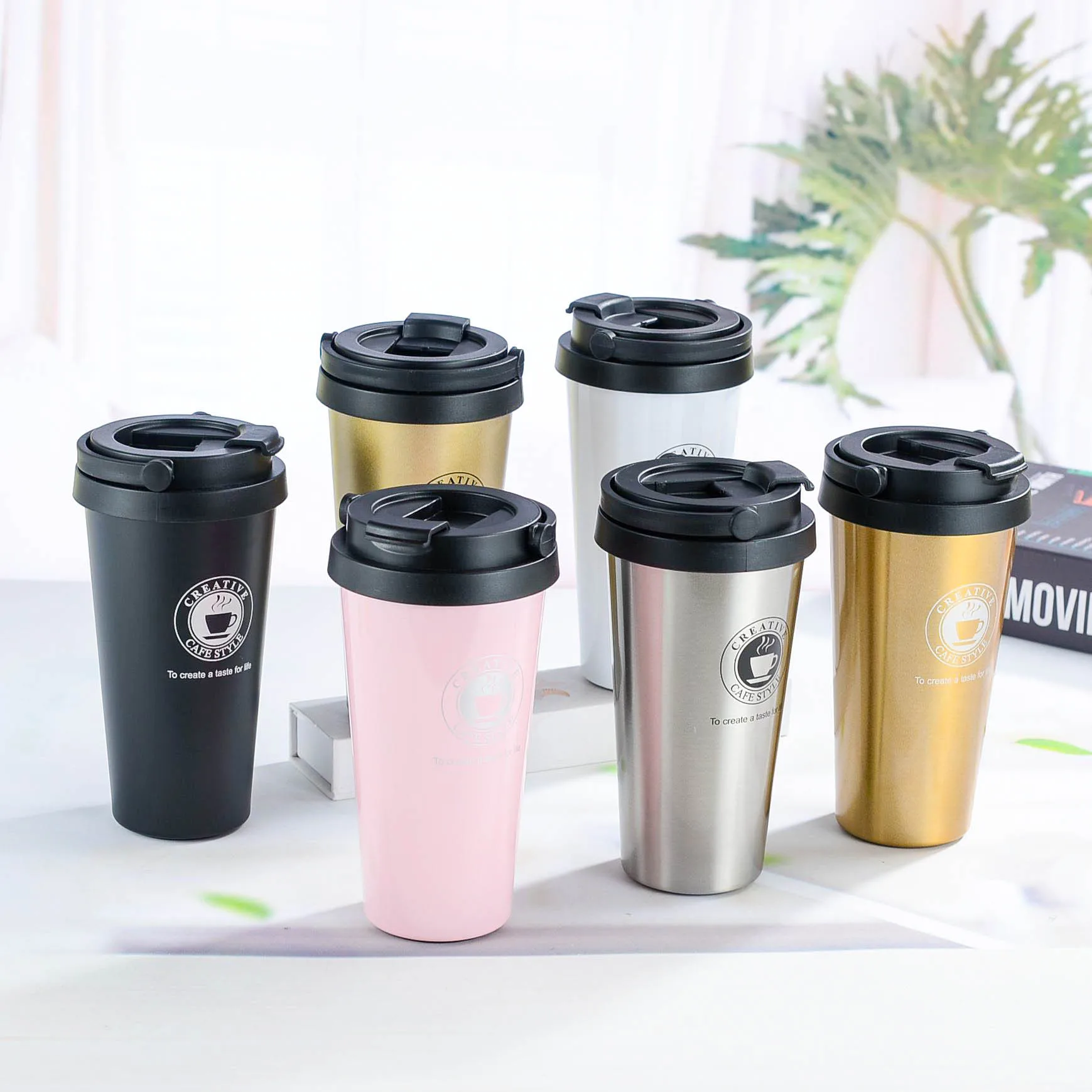

Factory Wholesale 500ml Double Walled Vacuum Insulated 304 Stainless Steel Curve Tumbler Cups In Bulk with Lid, Based pantone color number