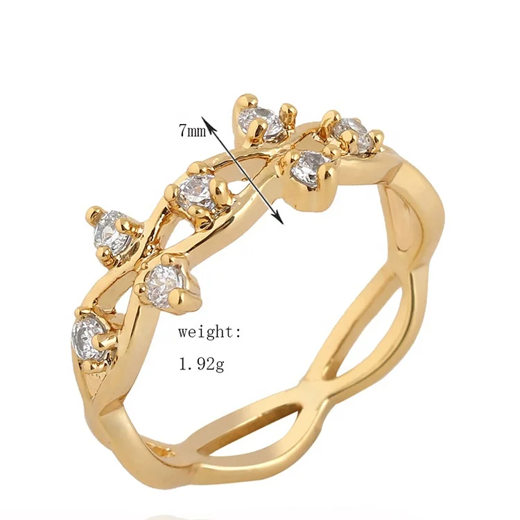 

Fashion Rattan Women's Ring Openwork Interlaced Diamond Ring Simple Personality Creative Ring, Picture