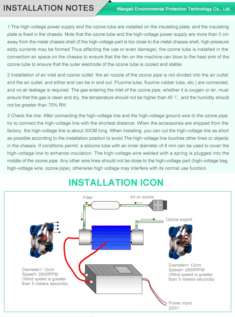 High quality 20g/h ozone generator cell kit quartz tube power accessories parts