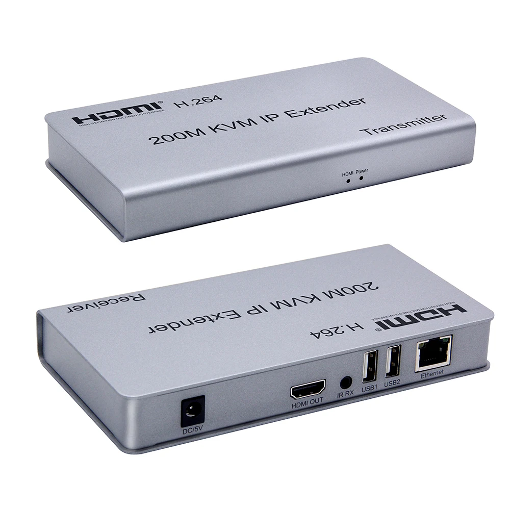 

Custom OEM 1080P 200M HDMI KVM Extender Over IP/TCP Ethernet CAT5e/6 H.264 with USB 2.0 Support Mouse Keyboard for PC HDTV