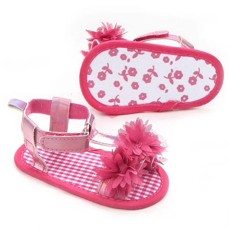 

2021 Trendy Newborn Baby Shoes Flower Ankle-wrap Sandals