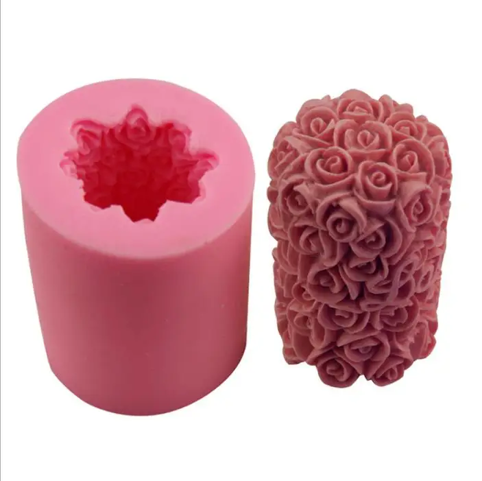 

Large flower column style rose DIY baking sugar candle mousse bread chocolate cake tools non-stick Handmade soap silicone molds