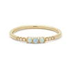 Dainty 925 silver stacked finger band diamond blue opal rings jewelry women
