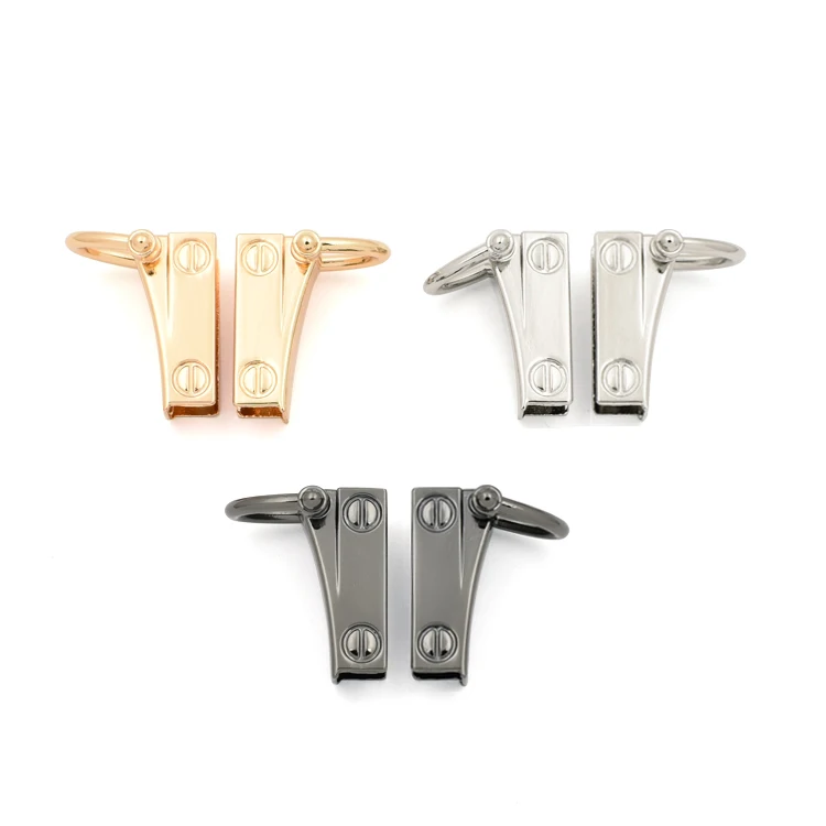 

Fashion metal shoulder strap ring buckle side clip hook decorative metal connector d ring loop strap connectors bag hardware, Customized