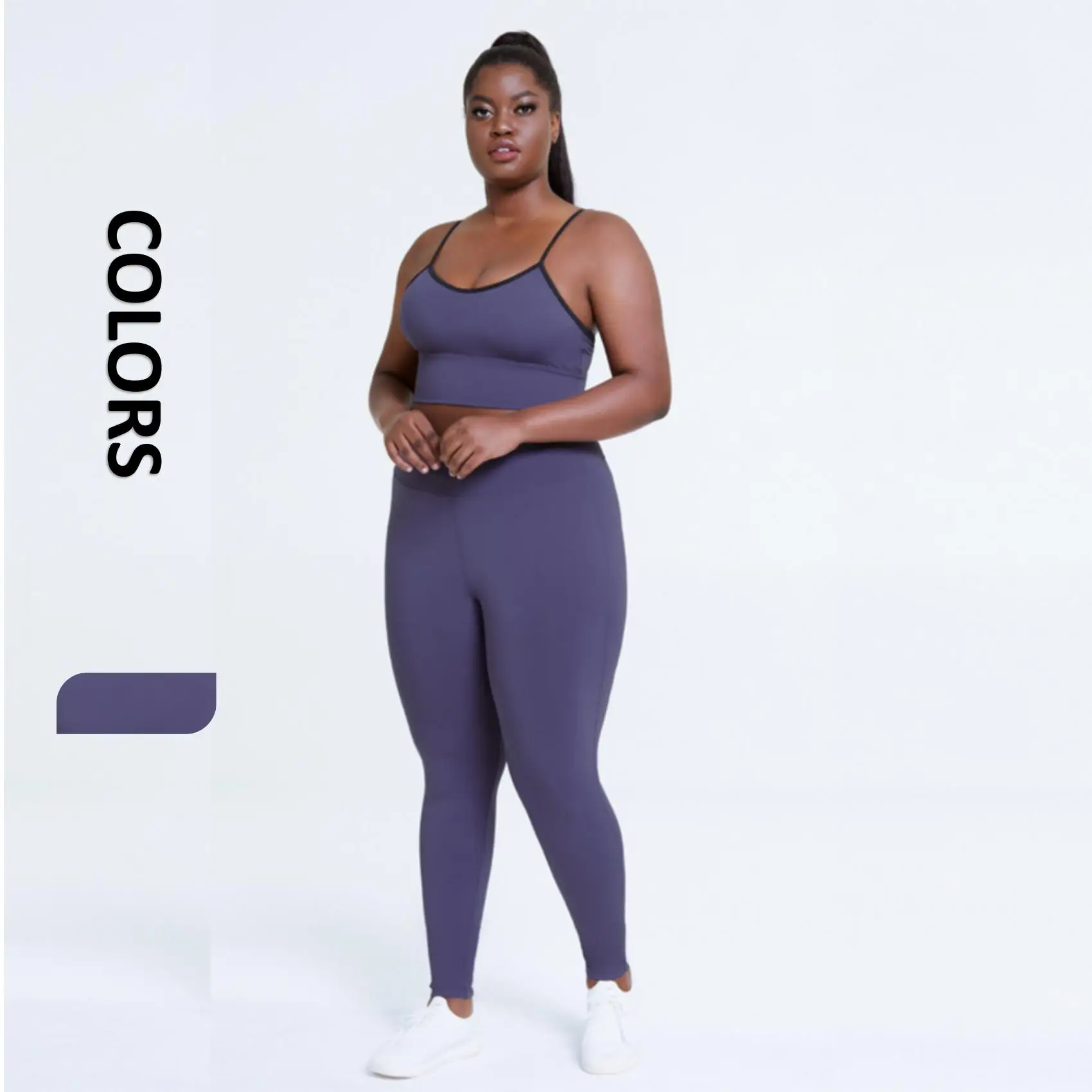 

BBQH093 4XL Plus Size Sustainable HighWaistWorkoutOutfitSolidWomenFitnessBreathable GymClothing