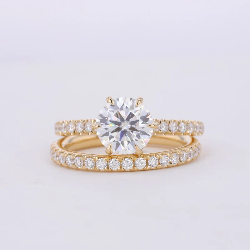 

STARSGEM moissanite jewelry 14k solid gold wedding rings couple set fashion classic moissanite eternity band