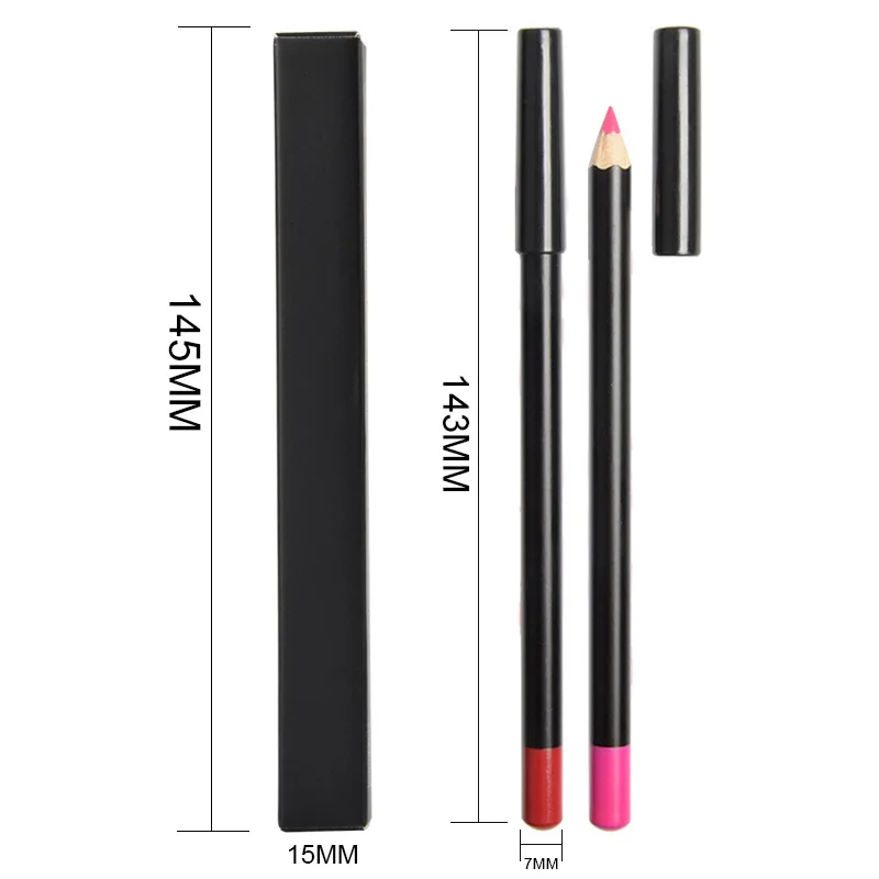 

Hot Selling No Logo Cryelty Free Wooden Waterproof Brown Private Label Lip Liner Pencil In Amazon