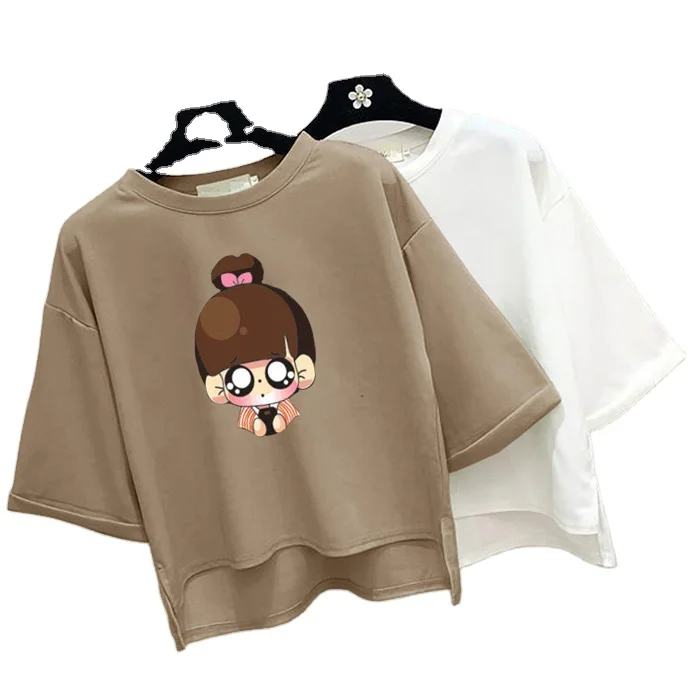 

Summer women's three-quarter sleeve t-shirt women's short compassionate shirt