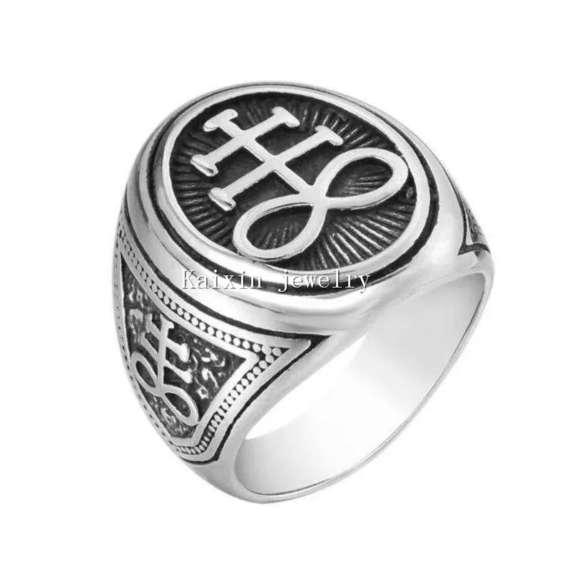 

New style men's jewelry retro mysterious letter Viking stainless steel ring