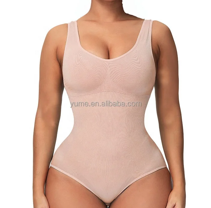 

Wholesale Women's Scoop Neck Top Jumpsuit shapewear stretchy Seamless thong Fat burning full body shaper bodysuit