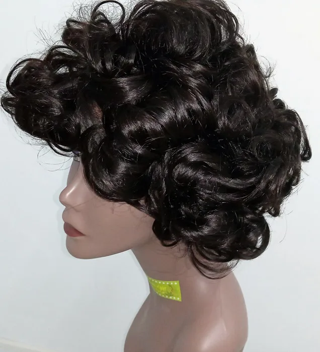 

Letsfly 2021 New Style Fashion Full Machine Made Short hair fluffy wig headgear