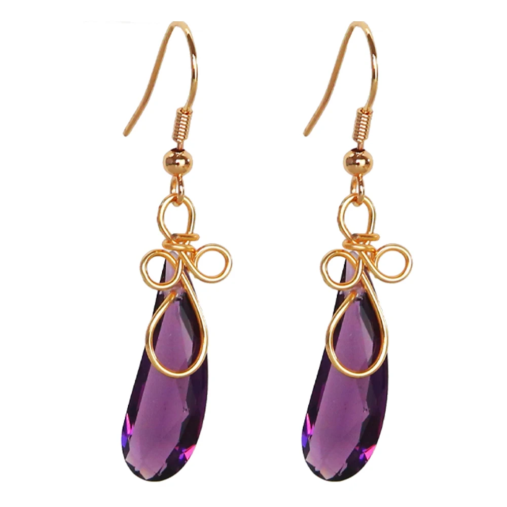 

New Wholesale Fashion Silver Plated Wire Wrapped Drop Earring, Colors