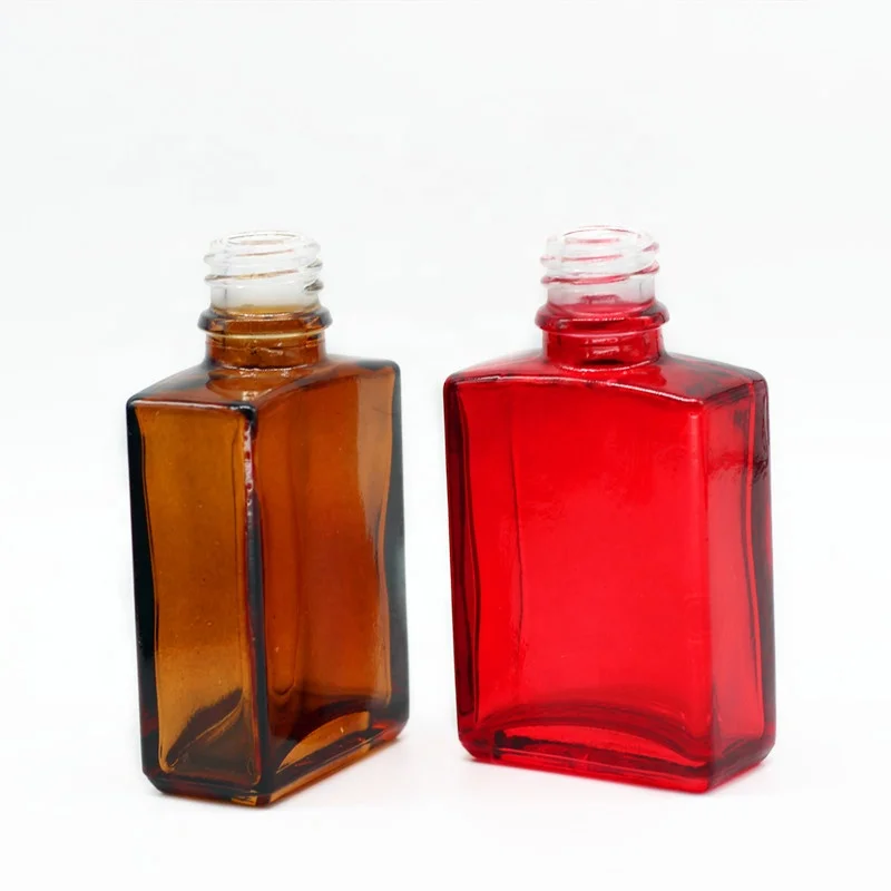 
Hot sale empty flat square blue amber green 30ml glass bottles with gold silver glass dropper 