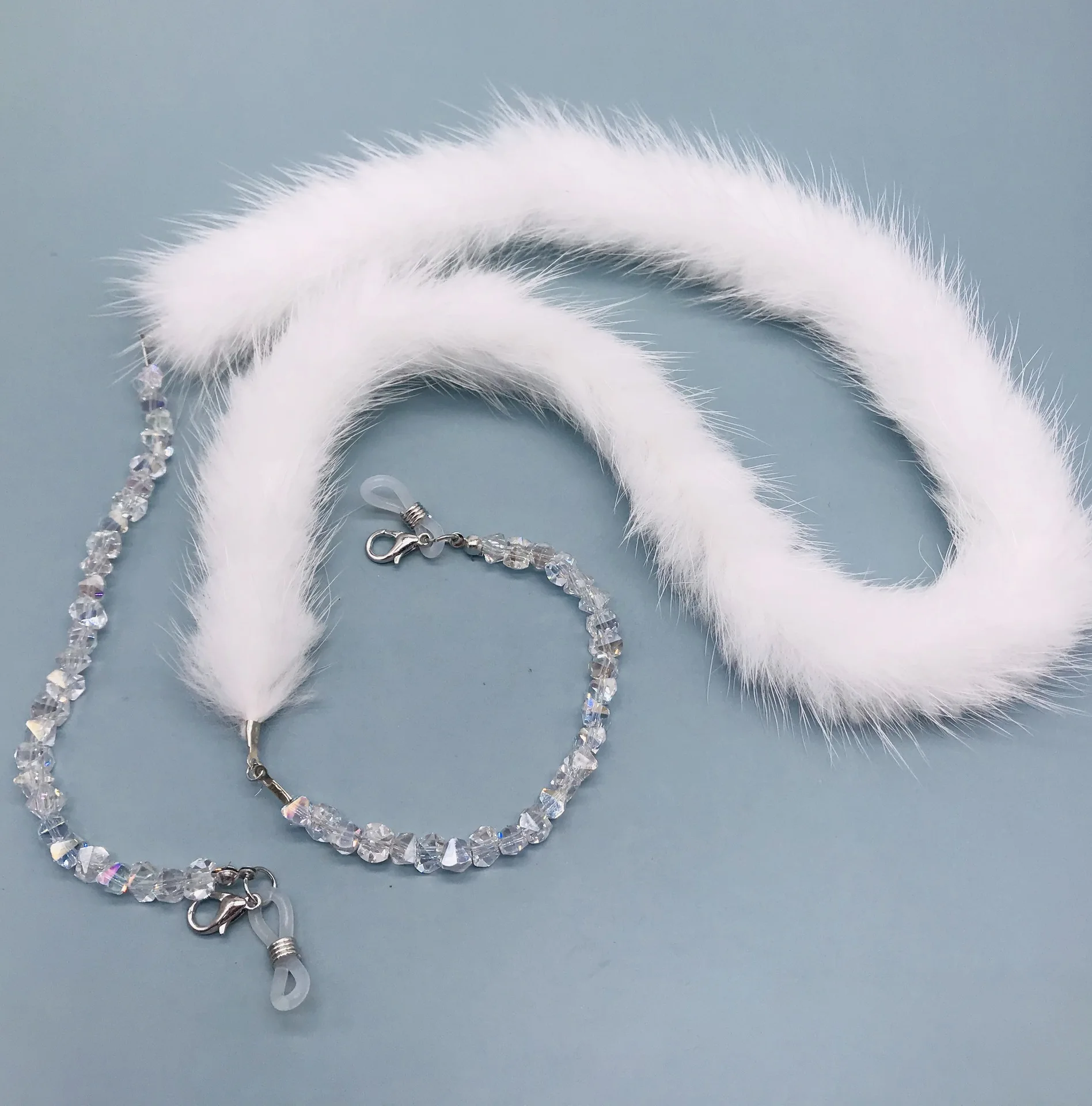 

Fashion Girl Europe Women Imitation Hair Facemask Sunglasses Holder Glasses Chains Reading Eye Glasses String Chain Strap