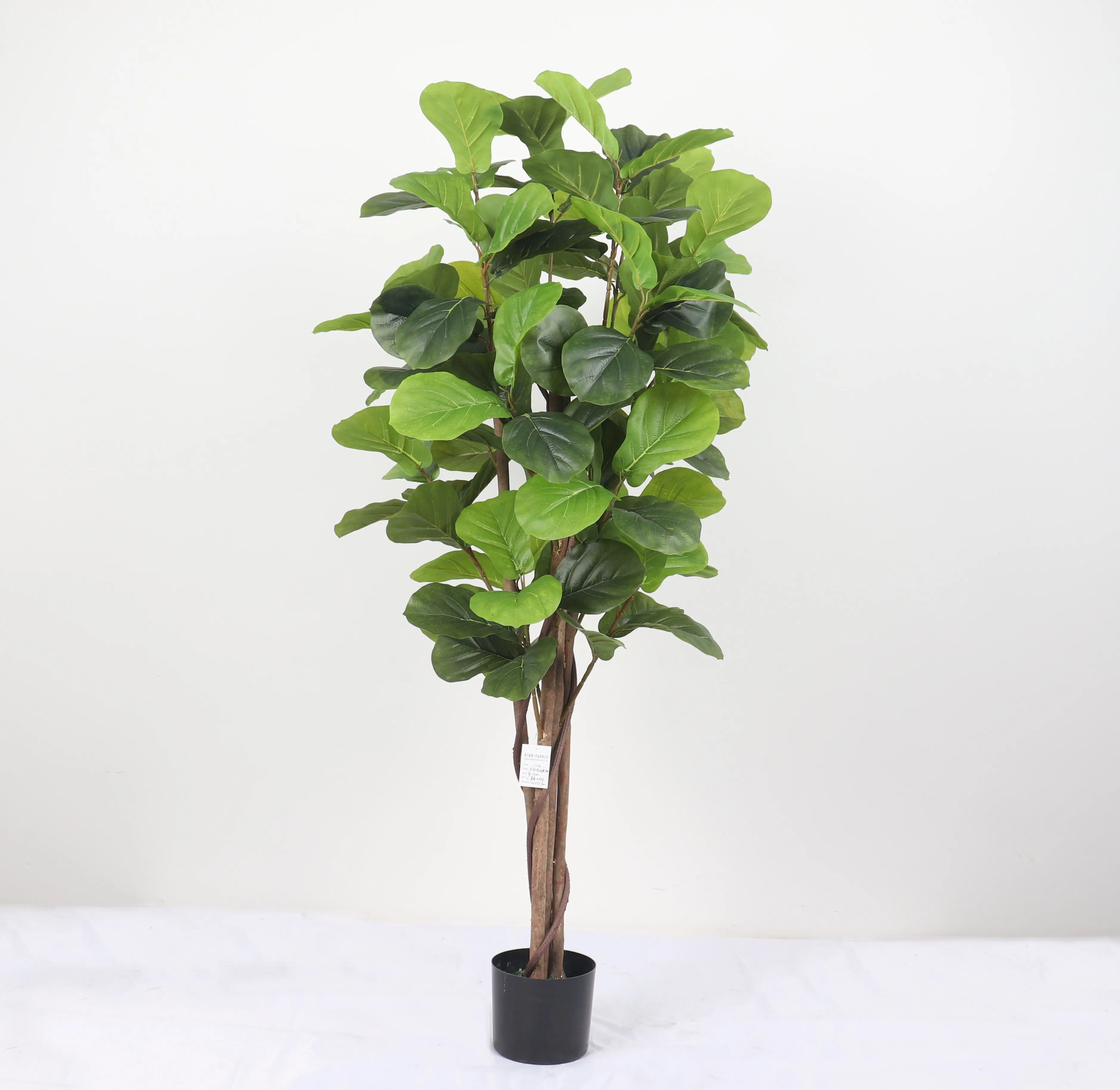 

Factory high quality artificial potted green plants plastic faux fiddle leaf fig tree for decor