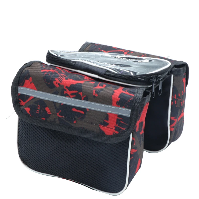 

MTB Road Bike Cycling Mobile Cellphone Touch Double Side Saddle Bicycle Bags Screen Phone Cycle Front Bag, 3 color