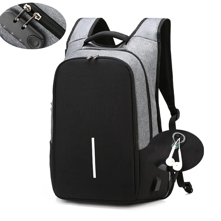 

hot products 2020 Custom Black Vintage waterproof laptop schoolbag bags for men laptop backpack USB travel oxford bagpack, Purple blue black gray