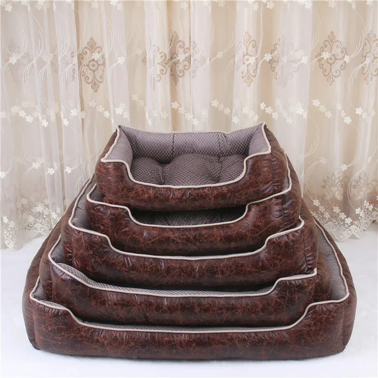

Dog Bed Waterproof Leather Pet Dog sofa House Removable Mat Nonslip Bottom Puppy Bed Mat