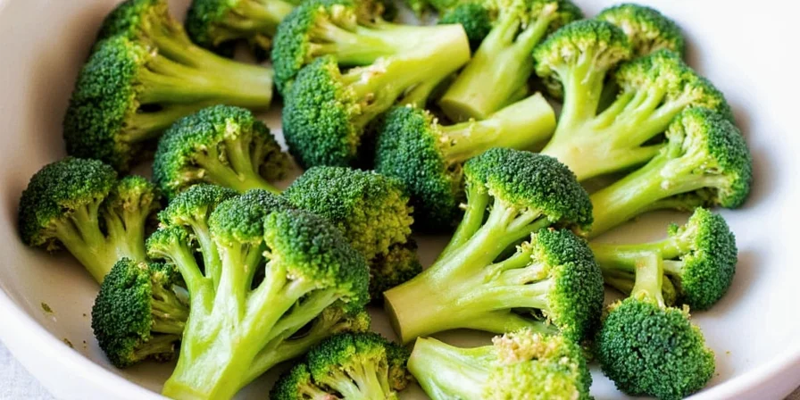 Broccoli drizzled with lemon and olive oil