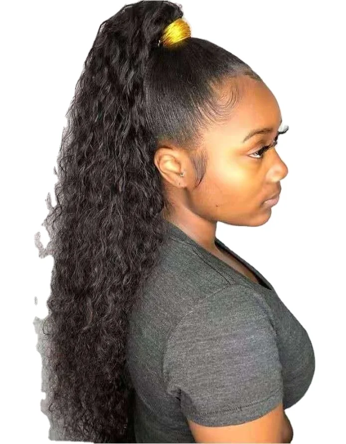

Drawstring Puff Ponytail Afro Kinky Curly Hair Extension human 160g Clip Pony Tail African American ponytail Hair Extension
