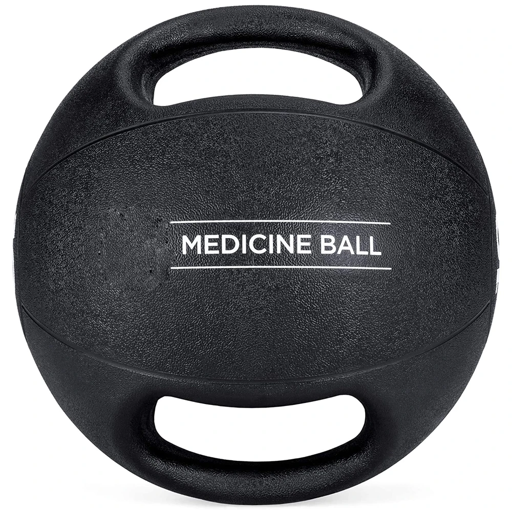
24 Hours Customer Service Durable Dual-handle Easy-grip Rubber Medicine Ball. 