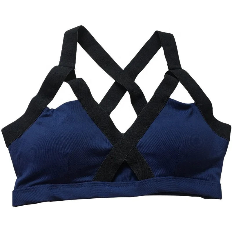 

Quality Plain High Impact Mesh Cross Back Patchwork Workout Sports Bra Yoga Tops, Customized colors