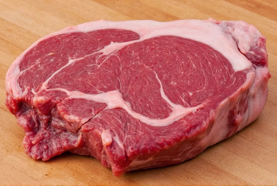 Chuck roast cut for chili preparation showing marbling and texture