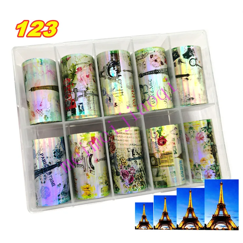 

NO. 123 2021 Latest Factory Wholesale 3D Easter Egg Holiday Effiel Tower Nail Art Transfer Sticker Nail Foil, Customers' requirements