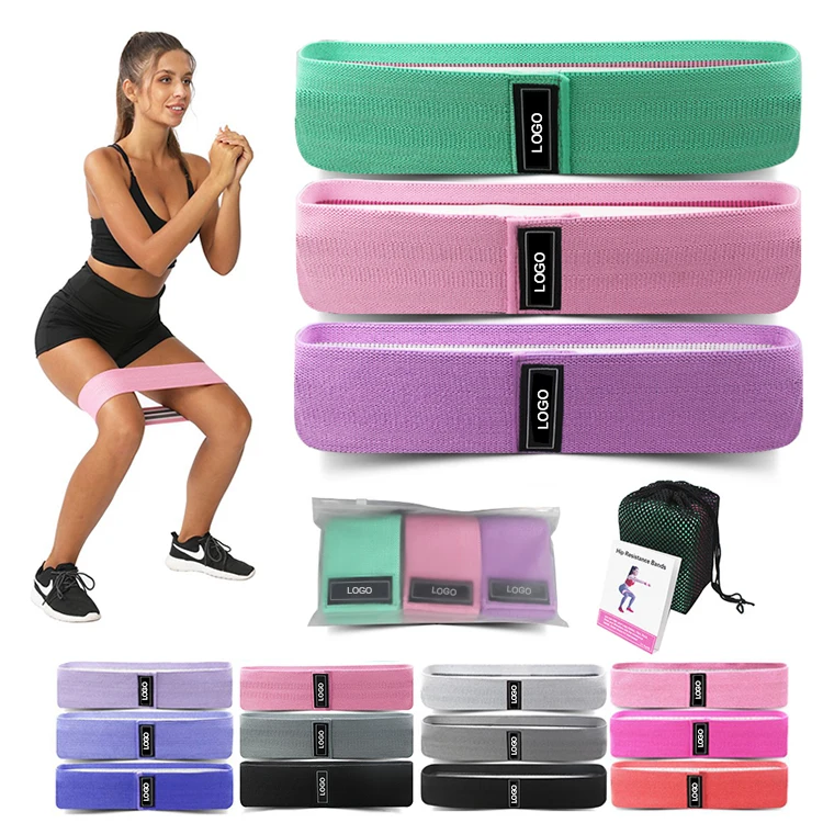 

3 pcs Mini fabric resistance fitness band pull up stretcheble yoga bungee elastic power band for exercise