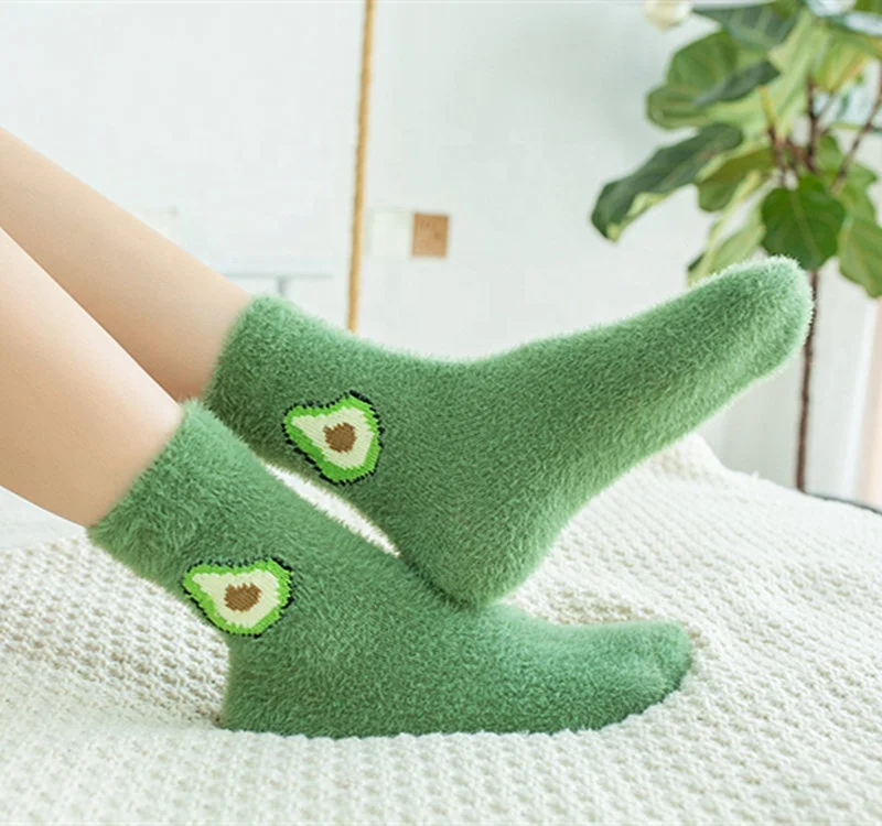 

Indoor outdoor winter house womens soft fluffy fleece lining warm welevt slipper socks, Custom color