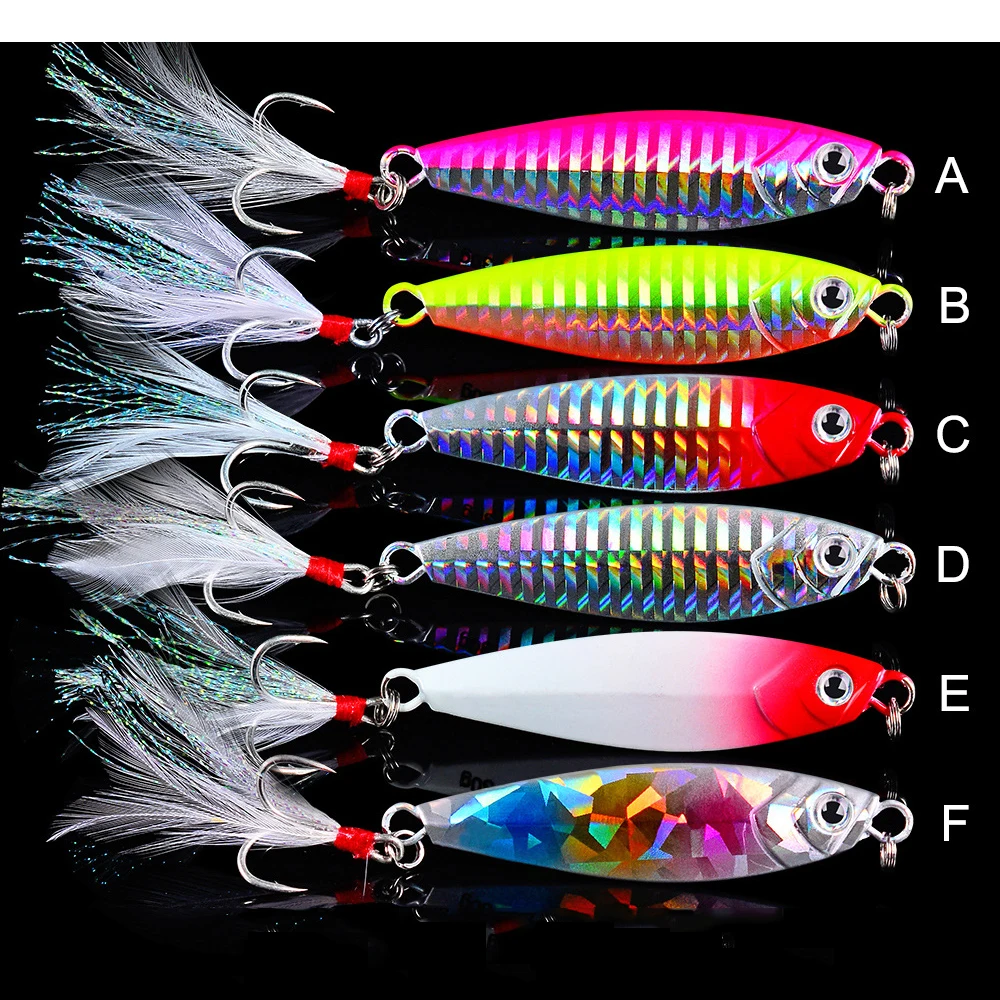 

Isca Artificial Luminous Fishing Lure Saltwater 7g 10g 15g 20g 30g Spinnerbait Metal Slow Pitch Jigs Lure Vertical Jigging Lures, 6 colors