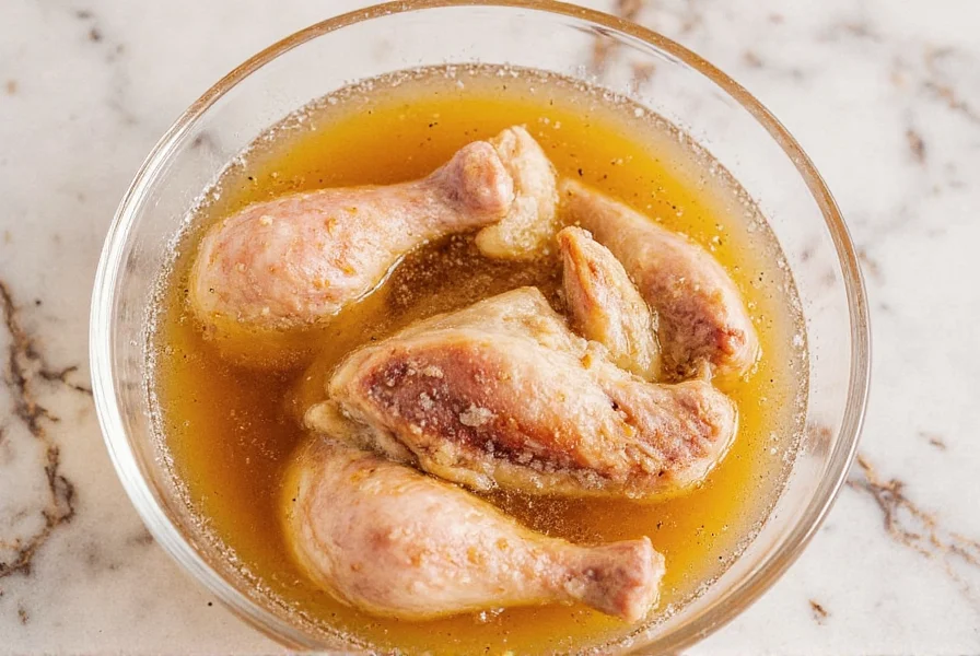 Chicken in brine inside refrigerator