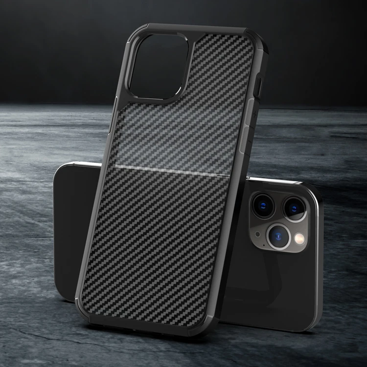 

Latest Tpu Pc Hard Color Carbon Fiber Cool Telephone Smartphone Phone Case Black For Iphone 12 7 8 Plus 11 Pro Max Xs X 2020, Clear