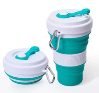 

Wholesale New Design Reusable 350/550ml Silicone Travel Folding Collapsible Coffee Cup Silicone Sippy Cup