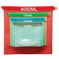 

Resealable Large Plastic Food storage Preservation Eco Friendly Reusable Silicone Bag