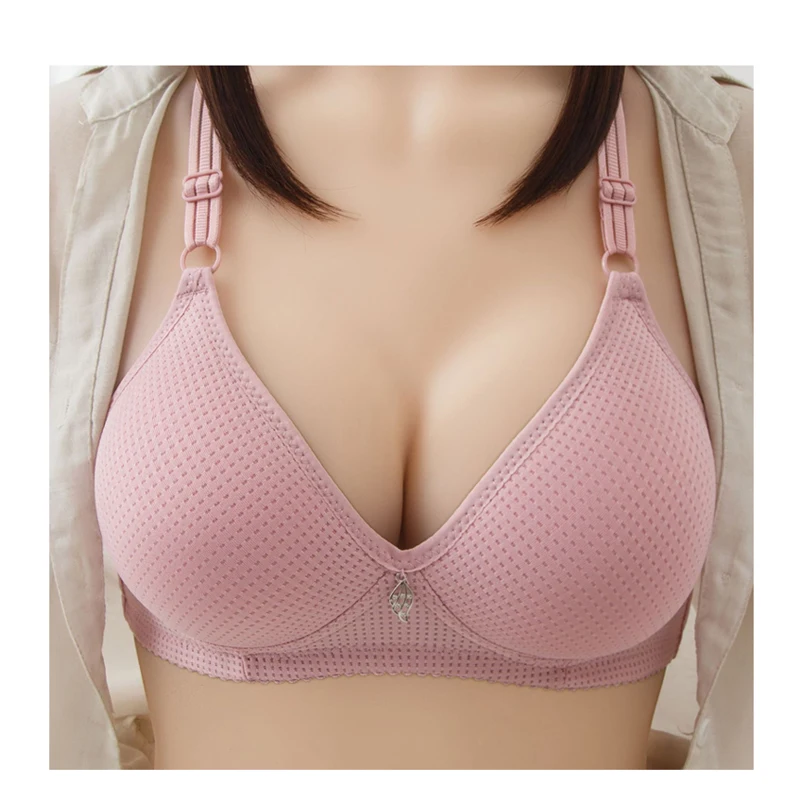 

taille de soutien-gorge Cotton Breathable With Hole Thin Cup Nature Bra for Girls Mature Women Plump Bra, 7 colors as picture