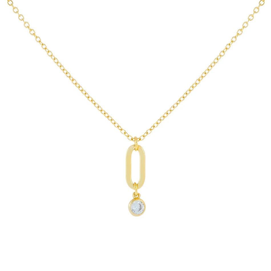 

Luxury Band 925 Sterling Silver 18K gold Plated Open Charms Cubic Zircon Dangling necklace For Woman